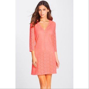Lilly Pulitzer Lamora Lace Crochet Coral Dress